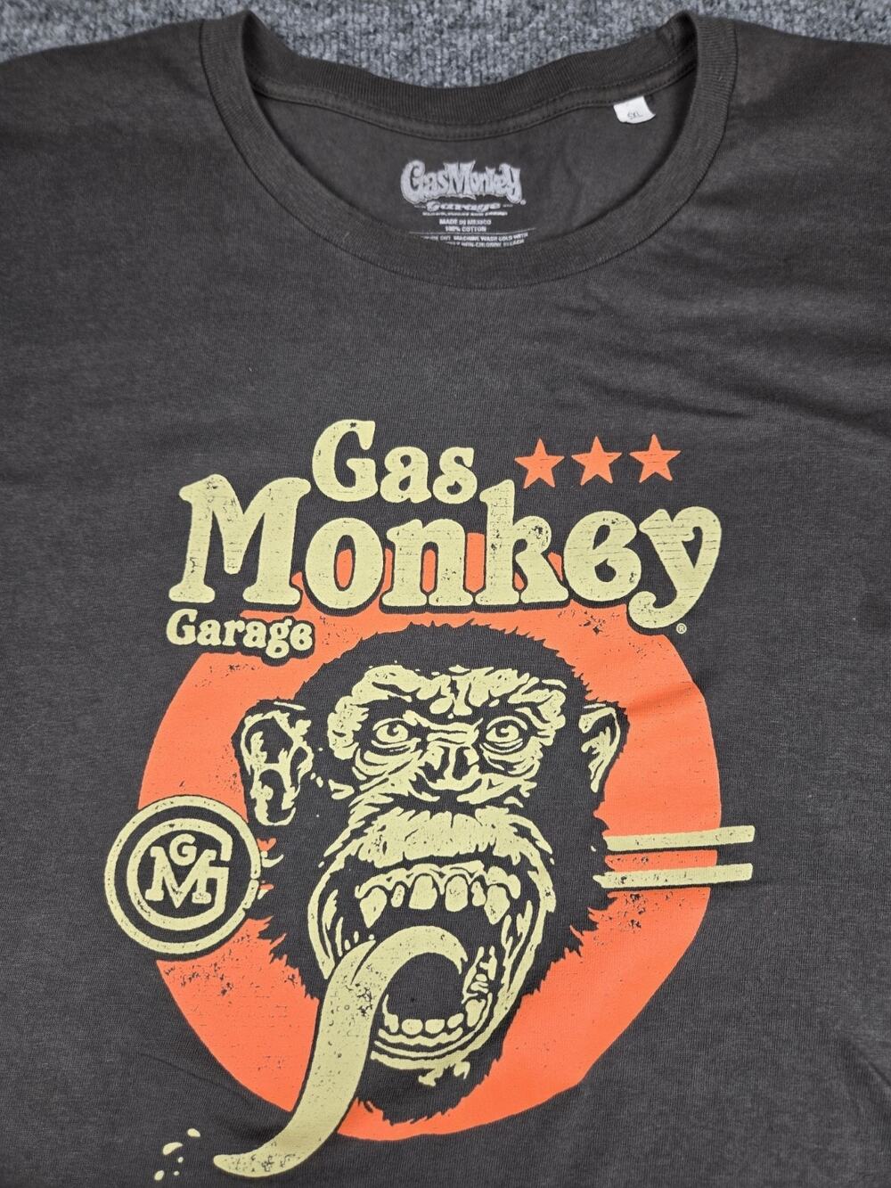 Gas Monkey Garage Graphic T Shirt Monkey Logo Gray 5XL #955